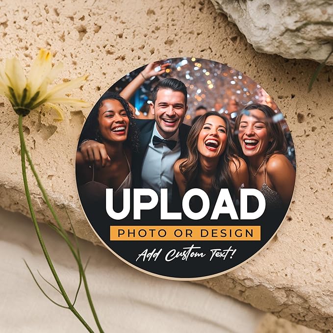 60 Pack, Personalized Drink Coasters, Custom Cardboard Coasters with Photo and Text, Design Your Own Coaster for Events, Parties, Bars, and Unique Gifts, 3.95" Round