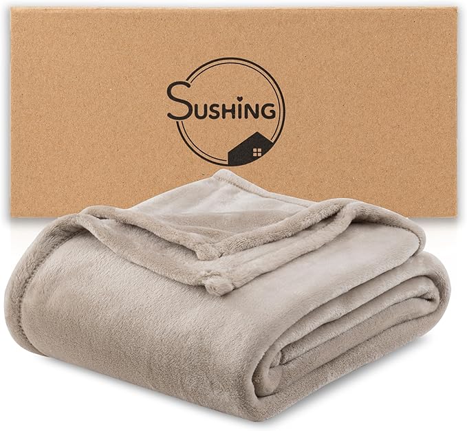Luxury Fleece Warm Blanket, Soft Lightweight Velvety Plush Blanket for Sofa and Bed, Cozy Comfy for All Seasons(Grain, 70×90 Inches)
