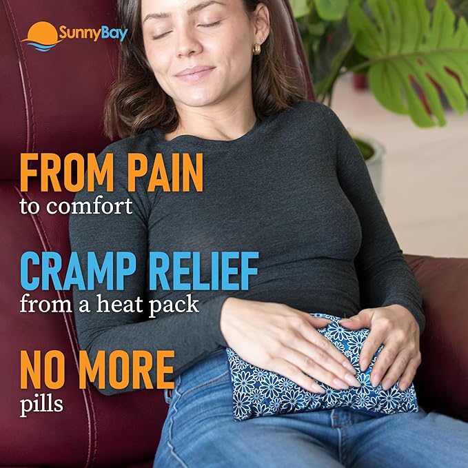 SunnyBay Small Microwave Heating Pad, Microwavable Versatile Cold/Heated Neck and Shoulder Wrap for Back Pain and More, Moist Heat Cotton-Fleece Pad with Flax Seed Filling, 6x11 in, Royal Flowers