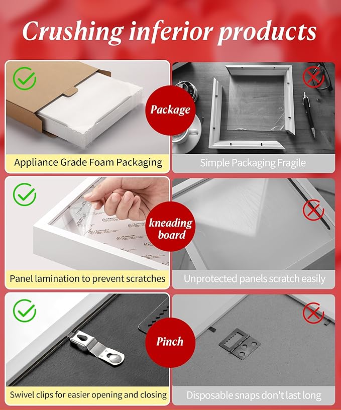 5x7 Shadow Box Picture Frame Display Case with Soft Linen Back-Thickened Panel,Small Mini White Deep Shadow Box Frame 5x7 for Insect Medal Display Pet Photo Memorial Flower Craft