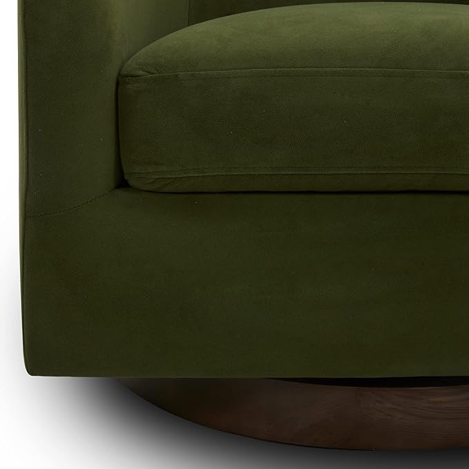 CHITA Swivel Accent Chair, FSC Certified Upholstered Velvet Barrel Chair for Living Room Set of 2, Fully Assembled, Forest Green