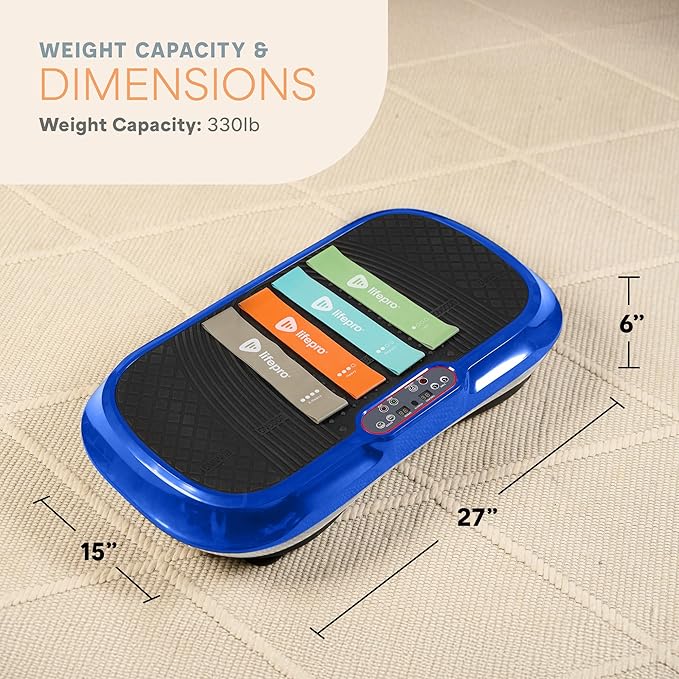 Lifepro Waver Vibration Plate Exercise Machine – High-Intensity Vibration for Muscle Activation, Full-Body Workout Vibrating Platform with Loop Bands, Fitness Equipment for Strength Toning & Fat Loss