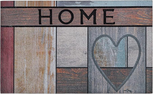 CHICHIC Welcome Door Mat 18x 30 Inch Front Doormat Outdoors for Home Entrance Outdoors Mat for Outside Entry Way Doormat Entry Rugs, Heavy Duty Non Slip Rubber Back Low Profile, Heart