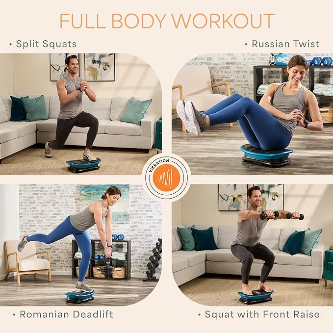 Lifepro Voice Controlled Vibration Plate – Whole Body Vibrating Platform, Curved Ergonomic Design – Supports Lymphatic Drainage, Muscle Relaxation & Recovery – Remote Watch, 265 lb Max Load
