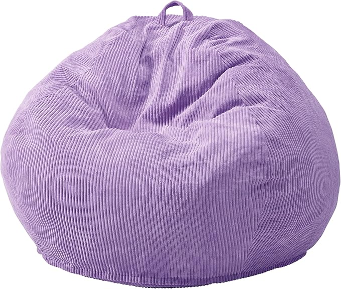 Hobestluk 4.5FT Bean Bag Chair Giant Bean Bag Chair with Filler Included Adult Bean Bag Chairs with Removable Cover for Bedroom Living Room - (Jumbo, Purple)