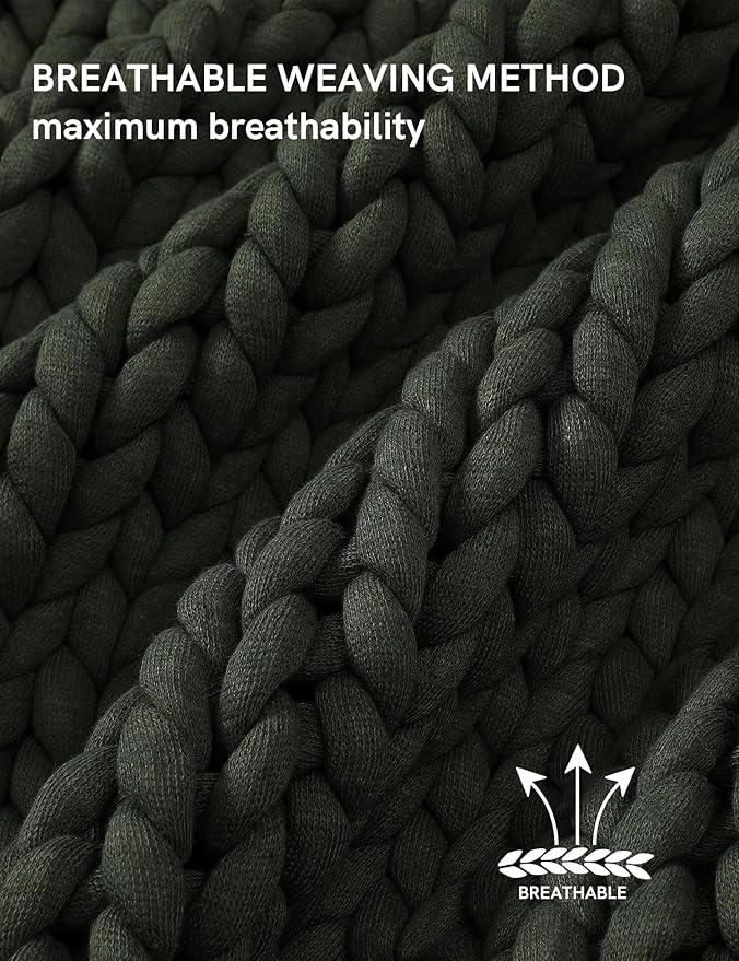 YnM Chunky Throw Blanket, Medium-Weight, Hand Knitted, Skin Friendly, Ventilated and Breathable, Machine Washable, Home Décor Piece for Couch, Sofa and Bed (Olive, 40x50 Inch)