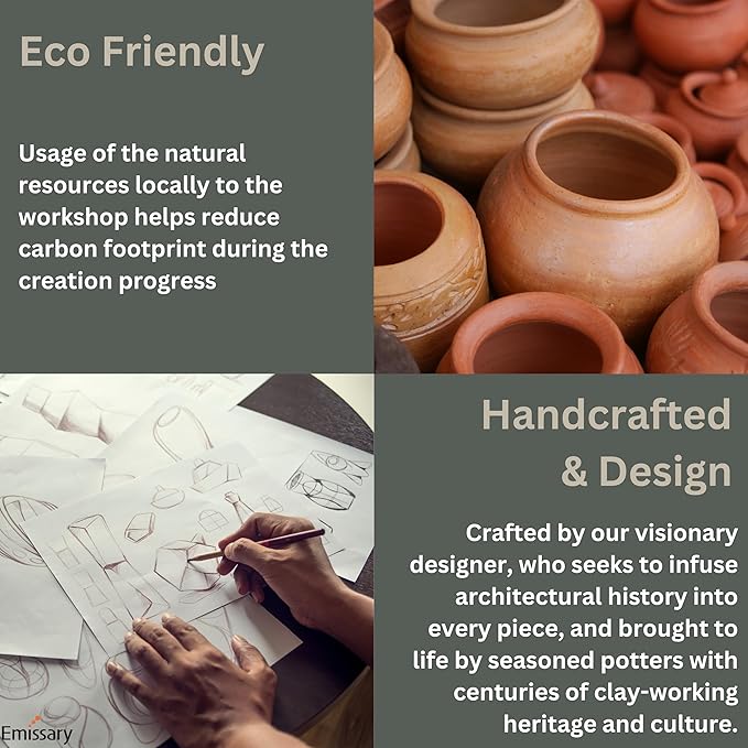 Emissary Round Stoneware Planter (Parent SKU 12012) (Cream, 8" D x 7" H)