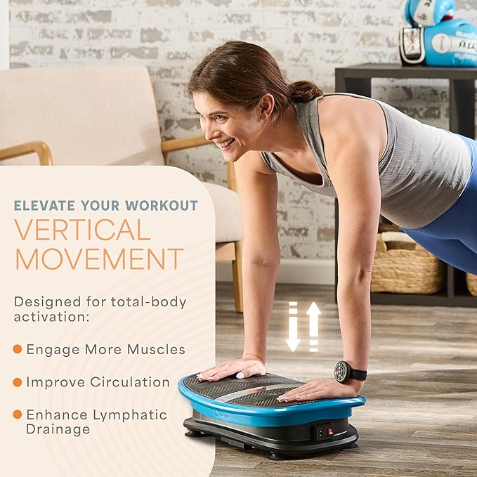 Lifepro Voice Controlled Vibration Plate – Whole Body Vibrating Platform, Curved Ergonomic Design – Supports Lymphatic Drainage, Muscle Relaxation & Recovery – Remote Watch, 265 lb Max Load