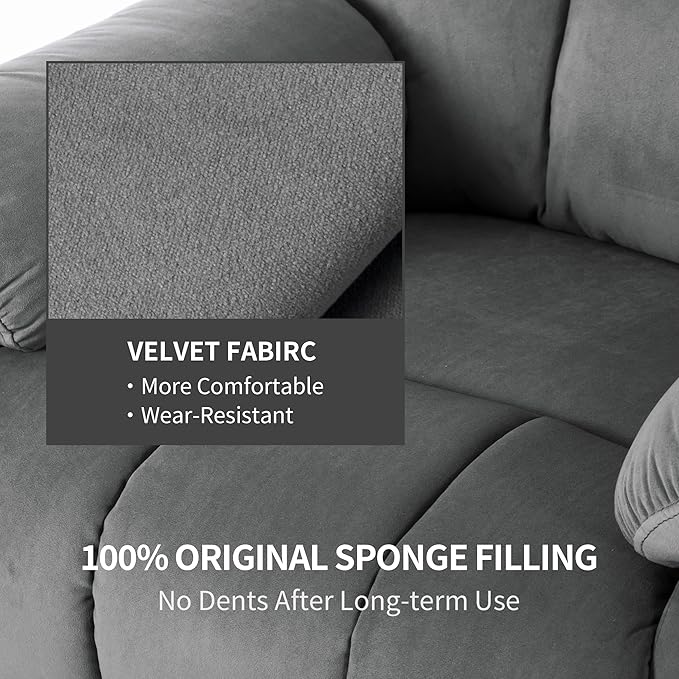 Power Swivel Rocker Recliner Chair for Adults,Rocking Recliners Chairs with Massage and Heat for Living Room, Electric Fabric Reclining Sofa Chair with USB and Type-C Port (Gray)