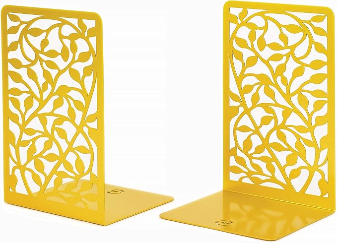 CNK Book Ends Bookends for Decorative Books Holder Bookend Shelves End Hold Heavy Duty Holders Stoppers Metal Stopper Cute Boho Bookshelf Holds Cookbook Office Home Set of 2 Bookends Pair Gold