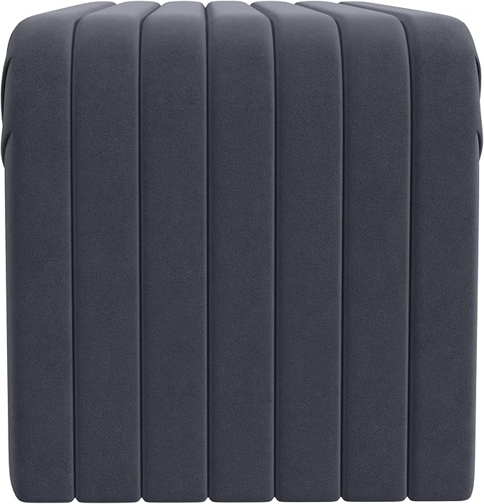 Modern Arch Channel Bedroom Bench Ottoman, 48" Entryway Bench and Shoe Rack, Soft Cushion Bench for Bedroom End of Bed, Ottoman Bench for Living Room, Bedroom, Entryway (Beach Blue Velvet)