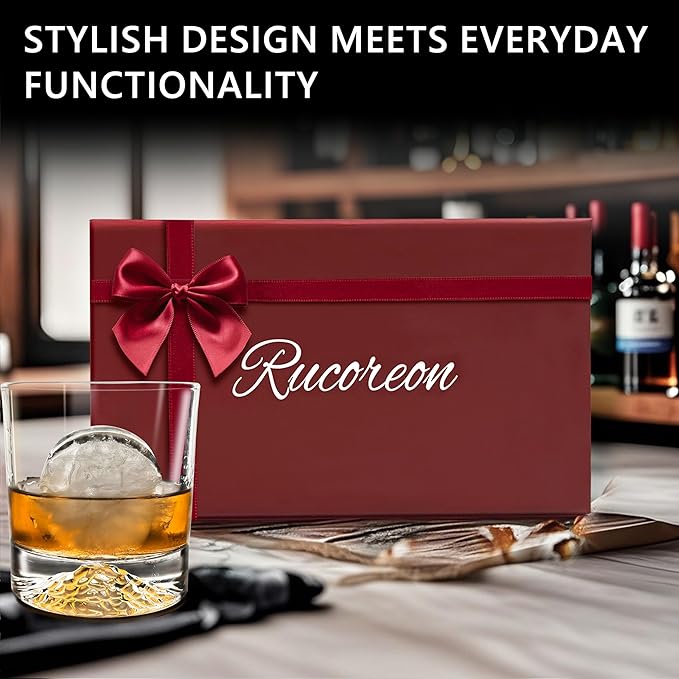 Crystal Whiskey Glasses Set of 2 – 10 OZ Designer Old Fashioned Rocks Glass for Scotch, Bourbon, Rum and Cocktail Drink – Luxury Gift for Men