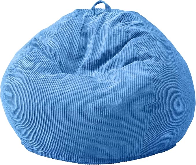 Hobestluk 2.5FT Bean Bag Chair Beanbags Small Bean Bag Chair with Filler Included Teardrop Bean Bag with Removable Cover for Bedroom Living Room (Small, Blue)