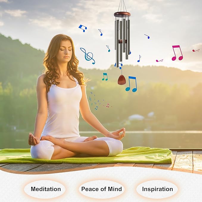 Large Aluminium Wind Chimes 37" Inches to Create a Zen Atmosphere Suitable for Outdoor, Garden, Patio Decoration Wind Chimes with Wind Catcher Suitable as A Gift for Unisex(2 Pack Copper)