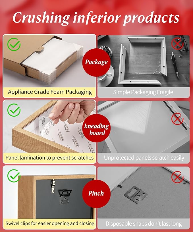 5x7 Shadow Box Picture Frame Display Case with Soft Linen Back-Thickened Panel,Small Mini Brown Deep Shadow Box Frame 5x7 for Insect Medal Display Pet Photo Memorial Flower Craft