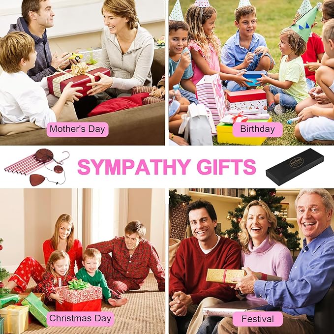 Large Aluminium Wind Chimes Outside, Soothing Melodic Memorial Sympathy Wind Chime, Suitable Outdoor Garden Decor, Gift for Mom Women Neighbors (Pink Wind Chimes-36)