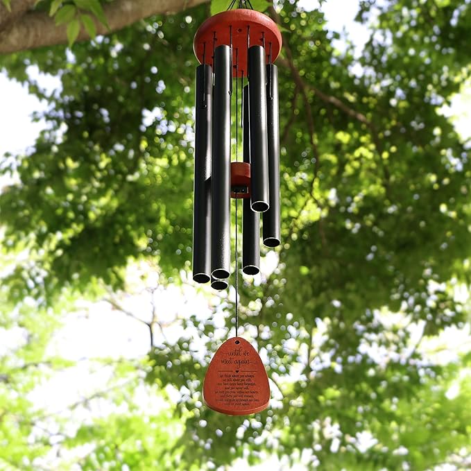 Memgift Memorial Wind Chime for Outside - Sympathy Gift for Loss of Loved One, Outdoor Keepsake in Memory of Family, Weather-Resistant Garden Decor