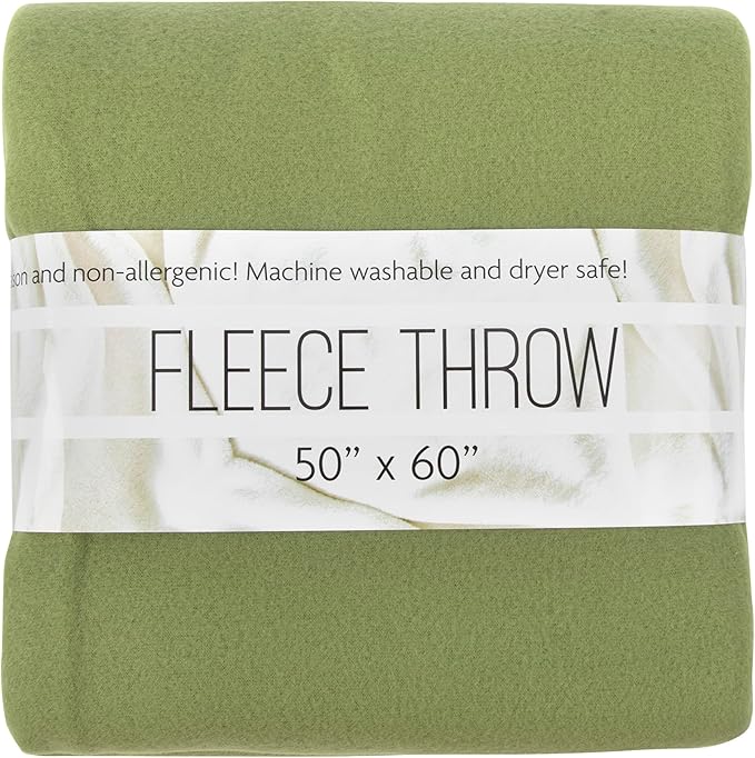 50x60 Throw Blankets, Ultra Soft Hypoallergenic Fleece Fall Throw Blanket for Livingroom, Couch, Chair, Bed, Fern Green