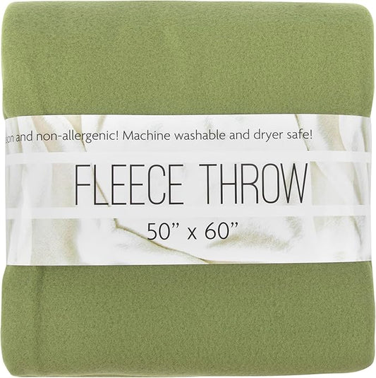50x60 Throw Blankets, Ultra Soft Hypoallergenic Fleece Fall Throw Blanket for Livingroom, Couch, Chair, Bed, Fern Green