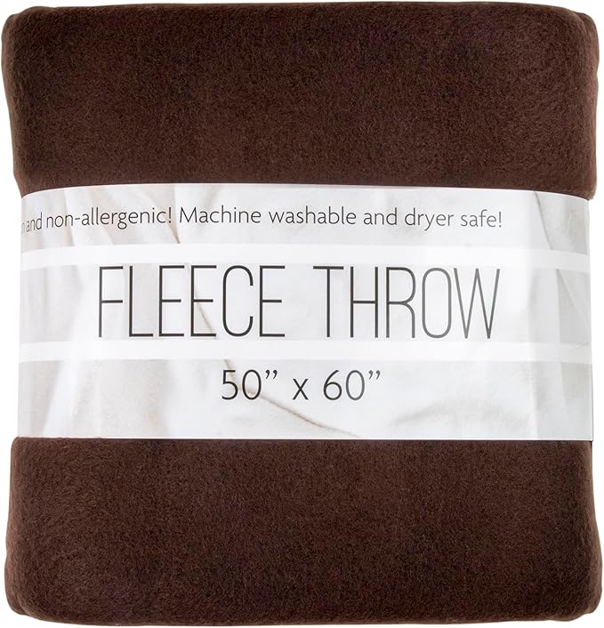 50x60 Throw Blankets, Ultra Soft Hypoallergenic Fleece Fall Throw Blanket for Livingroom, Couch, Chair, Bed, Brown