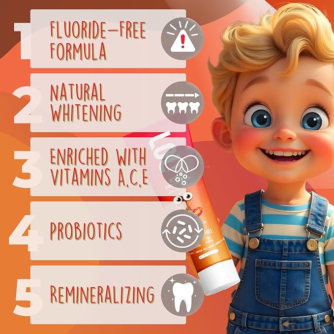 LOL Toddler Toothpaste, Nano Hydroxyapatite Toothpaste, Probiotics, Vitamins, Xylitol Tooth Paste Kids | Remineralizing | Natural | Plant-Based Foam | Pasta De Dientes para Niños (Cinnamon)