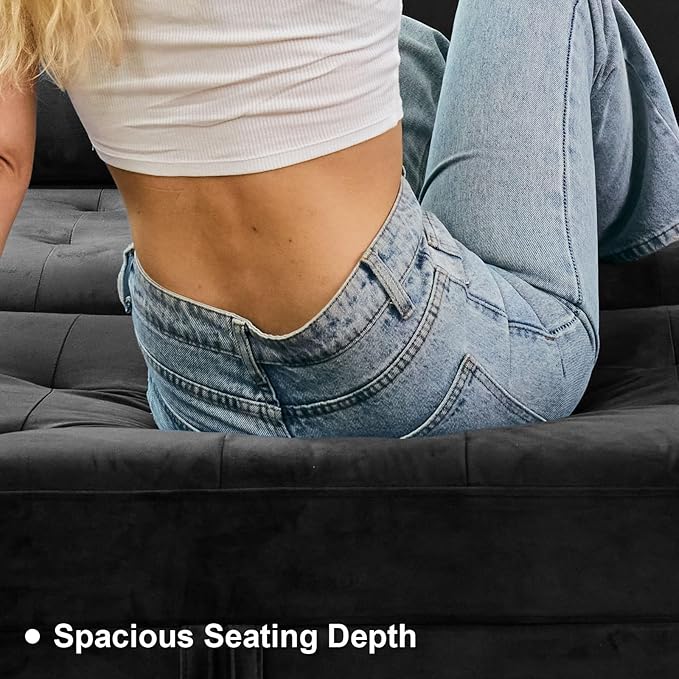 Belffin Modular Sectional Sleeper Sofa with Pull Out Bed U Shaped Sectional Sofa Couch with Storage Ottoman Velvet Covertible 7-Seater Sofa for Living Room Grey