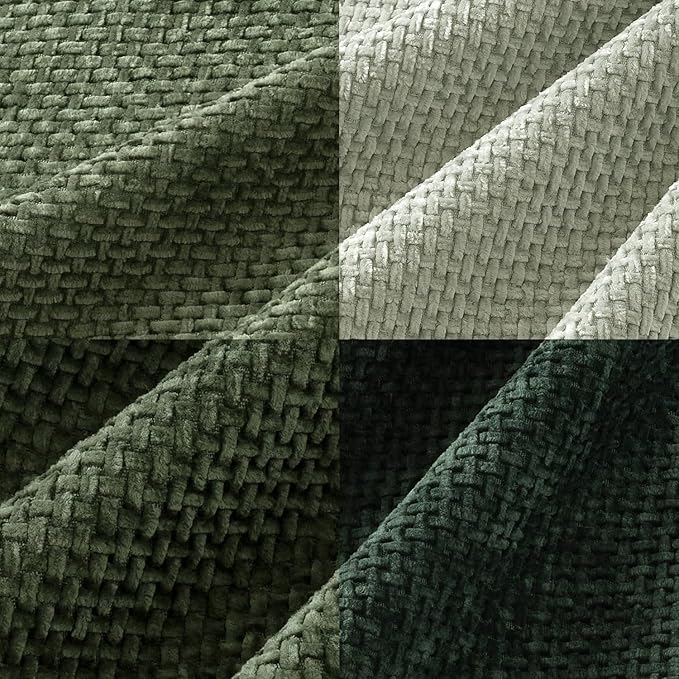 MIULEE Pack of 4 Christmas Couch Throw Pillow Covers 16x16 Inch Green Soft Decorative Chenille Pillow Covers Farmhouse Accent Cushion Covers for Boho Home Decor Sofa Bedroom Living Room