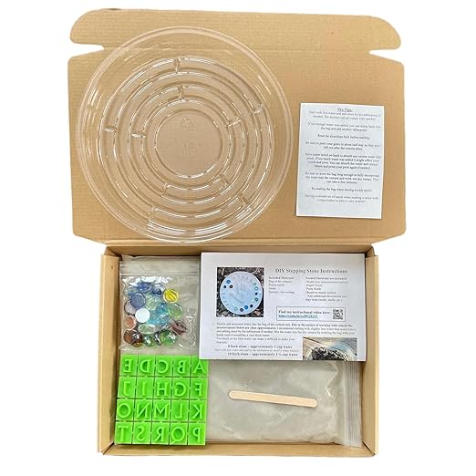 Large DIY Stepping Stone Kit, Handprint Stepping Stone, Mother's Day Gift, Footprint Stepping Stone (10 Inch + Stamp Set)