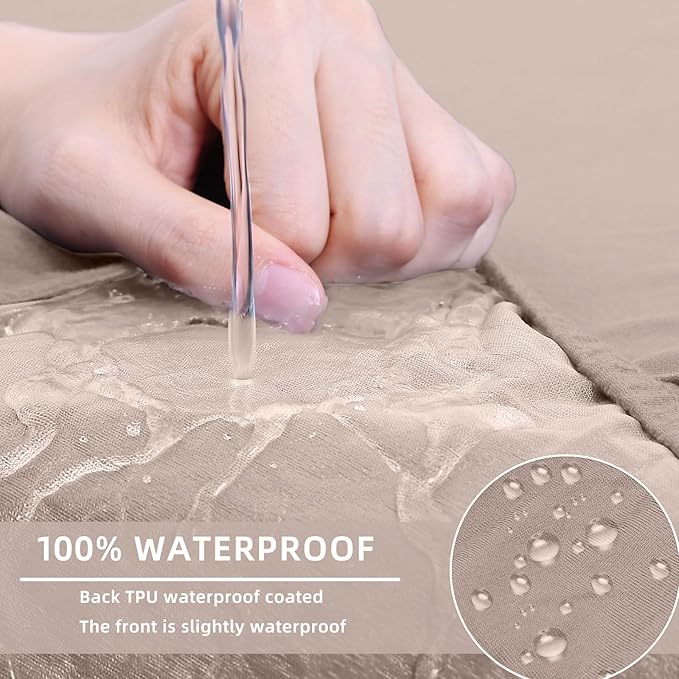 hyha Waterproof Couch Cushion Covers, Sectional Sofa Slipcovers Washable, L Shape Chaise Dog Couch Covers for Sectional Sofa, Universal Furniture Protector (1 Piece for Chaise XL, Taupe)