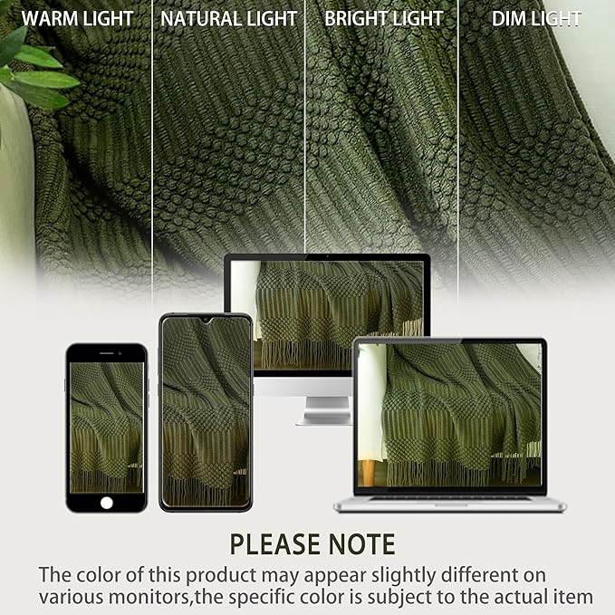 Blagic Knitted Throw Blanket for Couch, Bed and Sofa. Super Soft Blanket with Tassels, Dark Green Throw Blanket, 60 x 80 Inches Lightweight & Cosy Home Decor