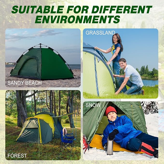 Hicarer 20 Pcs 20 Pcs 8'' Screw in Tent Stakes Heavy Duty Ground Metal Stakes for Inflatables with Hex Head Driver for Outdoor Camping Tent Inflatable Garden Decor (Luminous White)