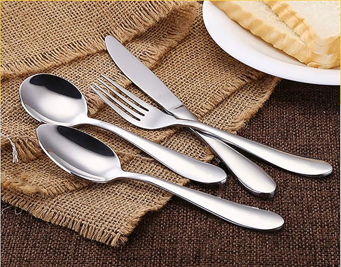 VANRA 4-Piece Children Spoons Stainless Steel Kids Dinner Spoons Child Silver Cutlery Set 5.6-inch (4 spoons)