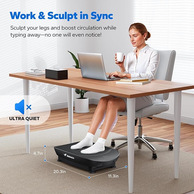 MERACH Slim Vibration Plate Exercise Machine, Vibration Plate for Lymphatic Drainage Weight Loss, Vibrating Plate with Real-Time Calorie Tracking on LED Display, Workout Equipment for Home Women Men