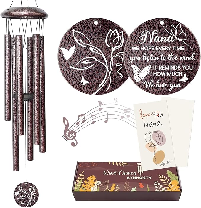 Gifts for Nana, 25''Wind Chimes, Birthday Gift for Nana from Grandkids, Mothers Day, Thanksgiving, Christmas Day Gifts Ideas for Love Reminder