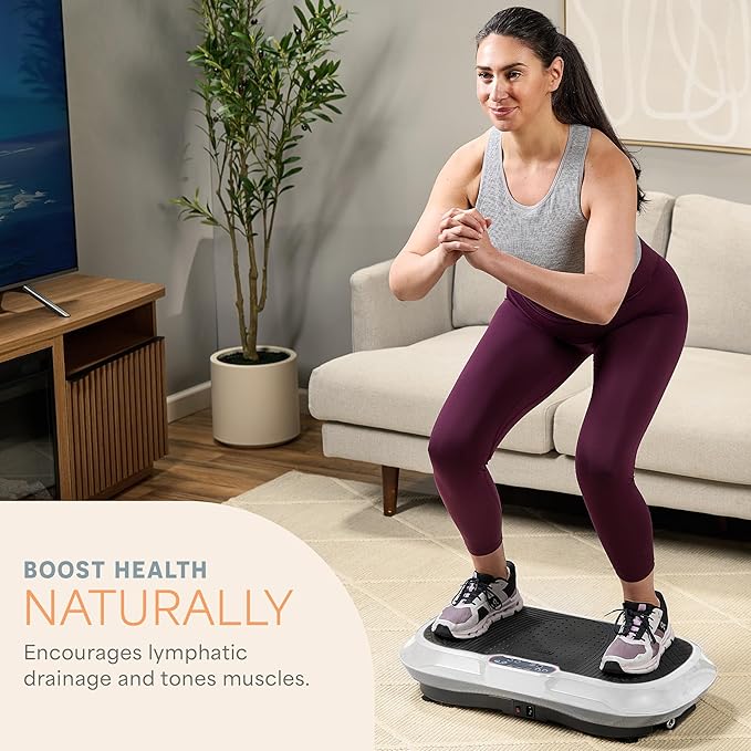 Lifepro Waver Vibration Plate Exercise Machine – High-Intensity Vibration for Muscle Activation, Full-Body Workout Vibrating Platform with Loop Bands, Fitness Equipment for Strength Toning & Fat Loss