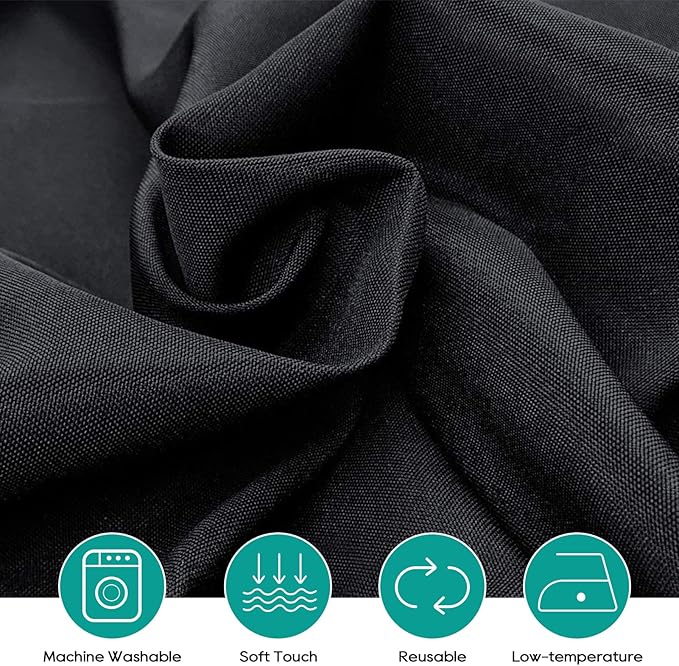 Surmente 120 inch Round Tablecloths -10 Pack Black Round Table Cloths, Polyester Fabric Table Covers for Wedding, Party, Banquet, or Restaurant