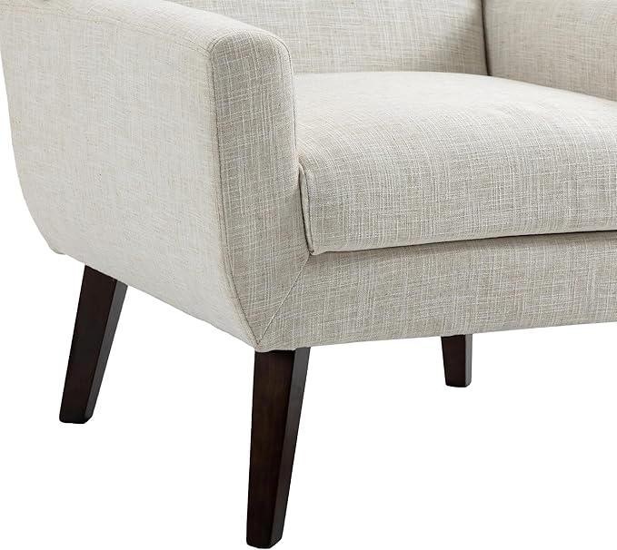 UIXE Accent Chair Modern Upholstered Armchair, Comfy Living Room Arm Chairs Mid Century Single Sofa Reading Side Seat for Bedroom, Home Office - Beige