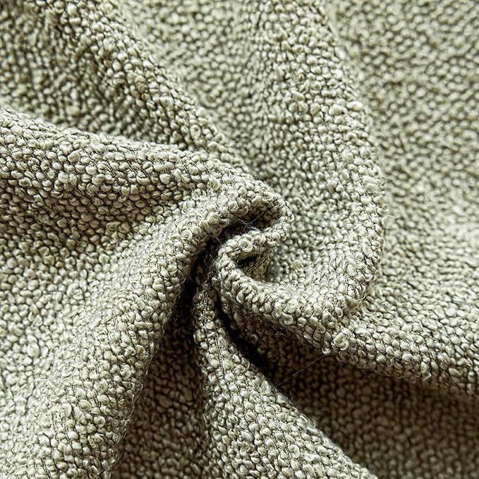 Foindtower Set of 2, Decorative Textured Boucle Throw Pillow Covers Accent Solid Pillow Cases Neutral Soft Couch Cushion Case for Chair Sofa Bedroom Living Room Home Decor 24x24Inch Dirty Sage Green