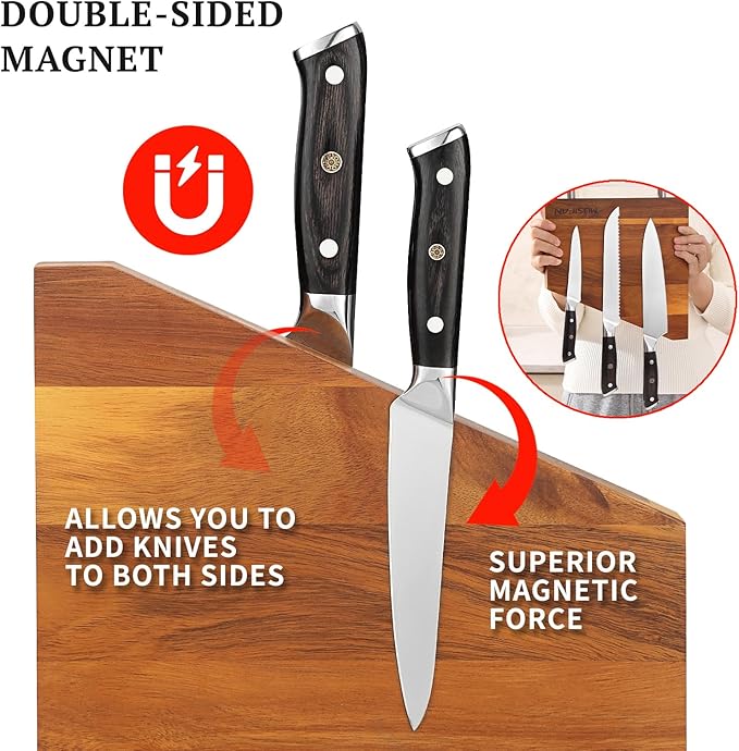 Magnetic Knife Block Without Knives,Magnetic Universal Stands with Strong Enhanced Magnets Strip Kitchen Storage Cutlery Large Organizer ，Knife Holder for Kitchen Organizer
