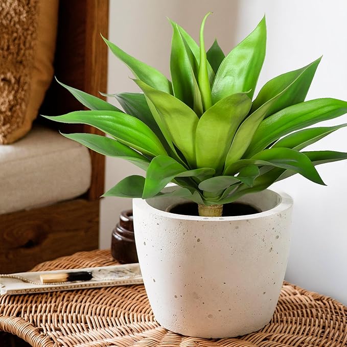 Artificial Agave Plants,Large UV Resistant Fake Agave Planters for Indoor and Outdoor Decorating Artificial Plants for Outdoors Plants(2Pack, 22")