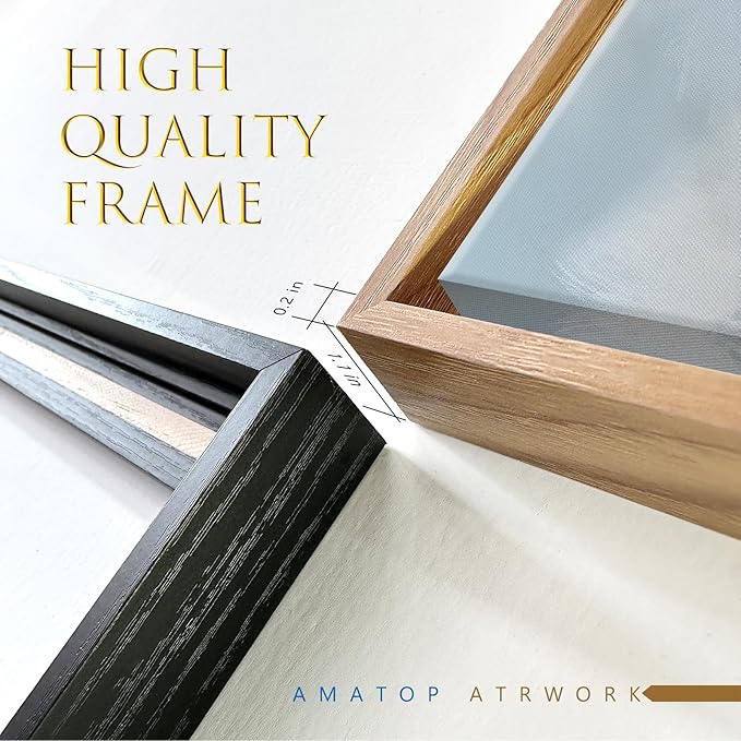 Framed Wall Art for Bedroom Decor Farmhouse Boho Beach Coastal Vintage Floral Ocean Wall Picture Daisy Flowers Sea Canvas Print Nautical Neutral Seascape Artwork for Home Living Room Bedroom Office