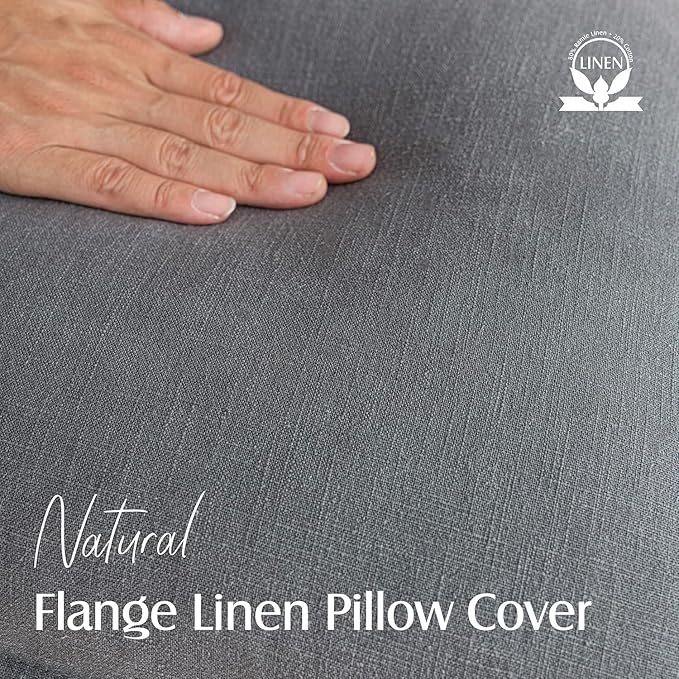 Foindtower Pack of 2, Decorative Linen Soild Throw Pillow Covers Soft Accent Square Cushion Case Boho Farmhouse Pillowcase for Chair Couch Sofa Bedroom Living Room Home Decor 18 x 18 Inch Grey