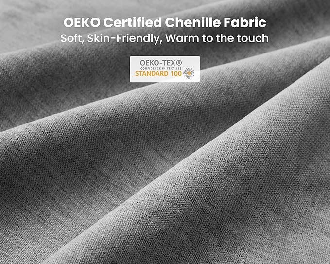 Oversized Modular Sofa, Extra Deep Cloud Chenille Sectional Couch with Ottoman Chaise, Fluffy Chenille 4 Seater Sofa for Living Room, Villa (Basic 4 Seater, Chenille Grey)