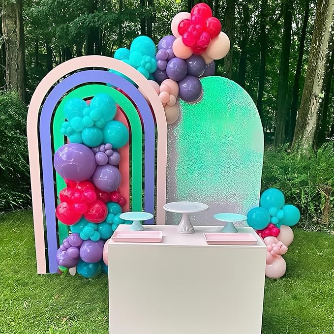 Pink Purple Blue Balloons 60 Pcs Hot Pink Light Pink Teal Purple Latex Balloon Pastel Purple Teal Pink Confetti Balloons for Kids Magic Theme Mermaid Princess Birthday Baby Shower Party Decor