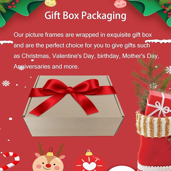 5x7 Picture Frame Set of 4, 5 x 7 Wood Photo Frames with Mat for 4x6, Natural Wooden Frame with Real Glass Cover for Wall and Tabletop Display,Rustic Brown