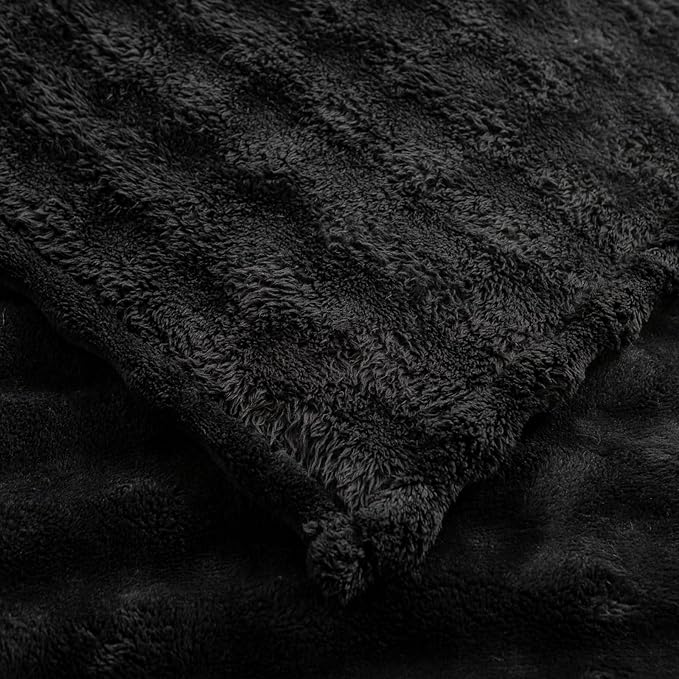 YUSOKI Luxury 3D Bubble Throw Blanket 2lb,All Ages,Home Decoration, (Black,50 * 60inches)