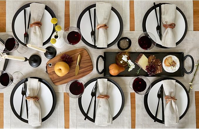 Solino Home Linen Table Runner 90 Inches Long - 100% Pure Linen Light Natural Table Runner 14 x 90 Inch for Fall, Autumn, Thanksgiving - Classic Hemstitch