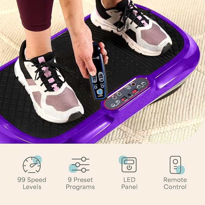 Lifepro Waver Vibration Plate Exercise Machine – High-Intensity Vibration for Muscle Activation, Full-Body Workout Vibrating Platform with Loop Bands, Fitness Equipment for Strength Toning & Fat Loss