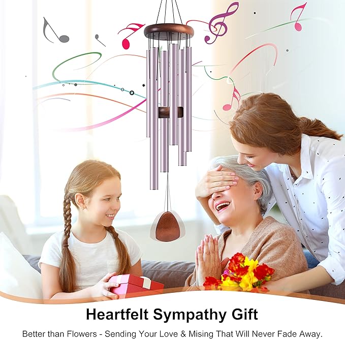 Large Aluminium Wind Chimes 37 Inches to Create a Zen Atmosphere Suitable for Outdoor, Garden, Patio Decoration. Classic Wind Chimes with Wind Catcher Suitable as A Gift for Unisex(Purple)