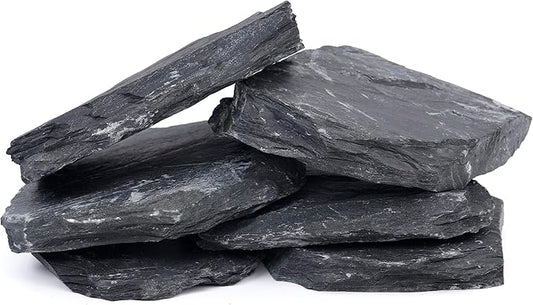 6 Natural Aquarium Rocks 6" to 8" Perfect Rocks for Aquariums, Landscaping Model,Tank Decoration, Amphibian Enclosures-Slate Rocks